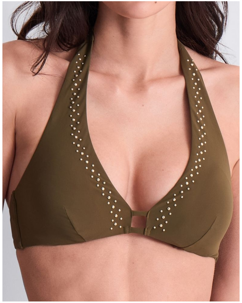Soutien-gorge de bain triangle coques amovibles Aubade Summer Stars (Khaki)