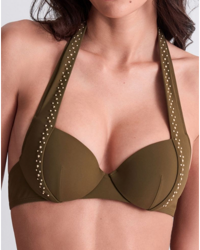 Plunge Padded bath Bra Aubade Summer Stars (Khaki)