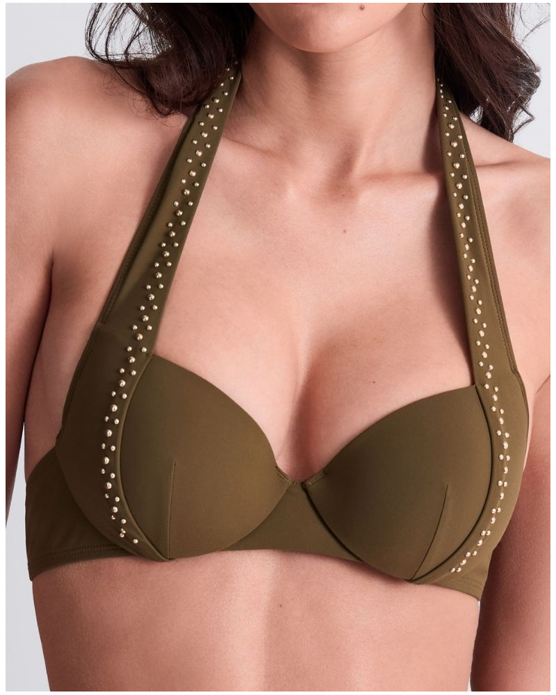 Plunge Padded bath Bra Aubade Summer Stars (Khaki)