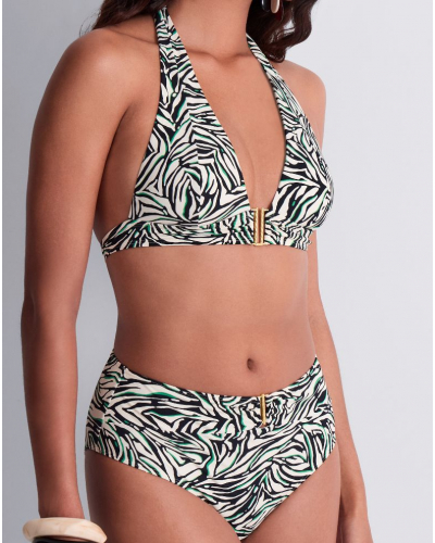 Culotte de bain taille haute Aubade Tropical Splash (Wild Stripes)