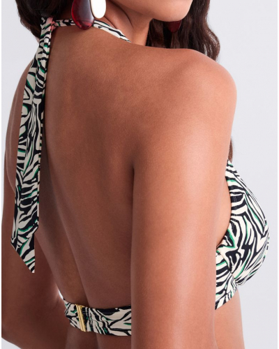 Soutien-gorge de bain triangle plunge Aubade Tropical Splash (Wild Stripes)