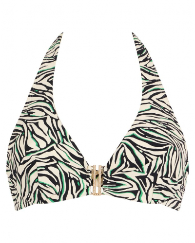 Sujetador de baño triángulo plunge Aubade Tropical Splash (Wild Stripes)