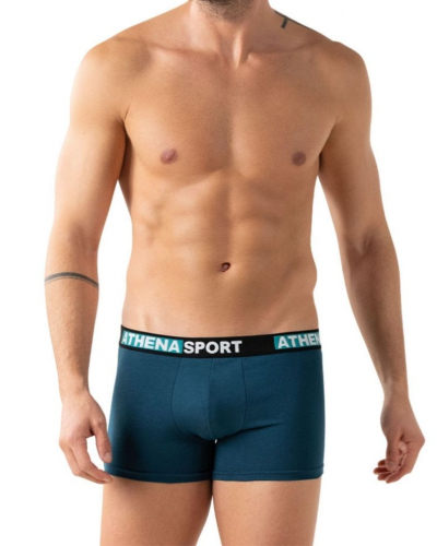 Lot de 3 boxers coton stretch Athena Daily Sport (Noir / Océan / Noir)