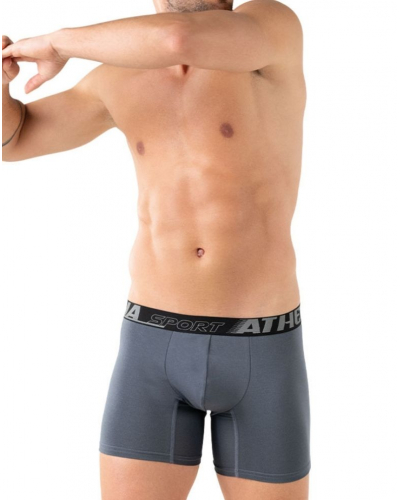 Paquete de 3 bóxers de algodón elástico Athena Air Fit Sport (Negro / Gris / Negro)