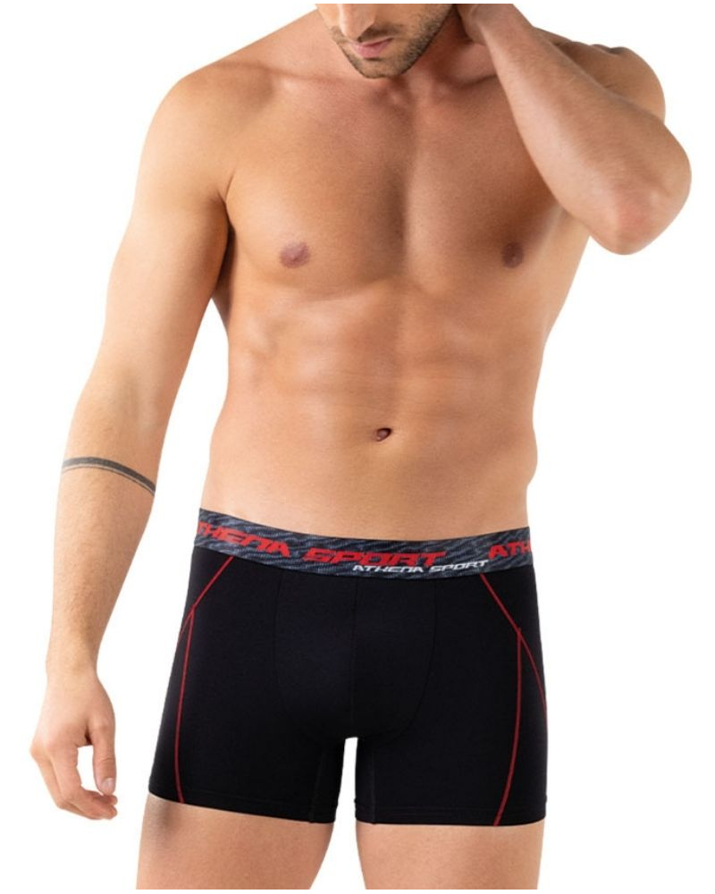 Lot de 3 Boxers Athena Training dry Sport (Noir / Anthracite / Rouge)