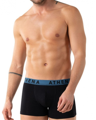 Paquete de 3 Bóxers Athena Algodón Elástico Easy Color (Negro Estampado)
