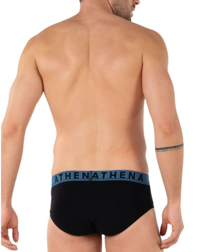 Paquete de 3 Slips Athena Algodón Elástico Easy Color (Negro Estampado)