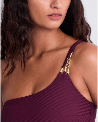 Maillot de bain une pièce asymétrique Aubade Sun Pop (Açai)