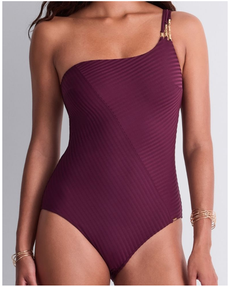 Maillot de bain une pièce asymétrique Aubade Sun Pop (Açai)