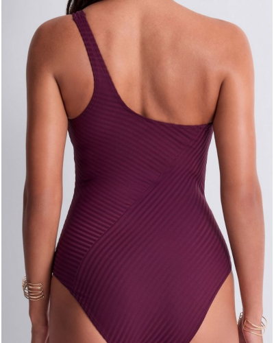 Asymmetric one-piece swimming costume Aubade Sun Pop (Açai)