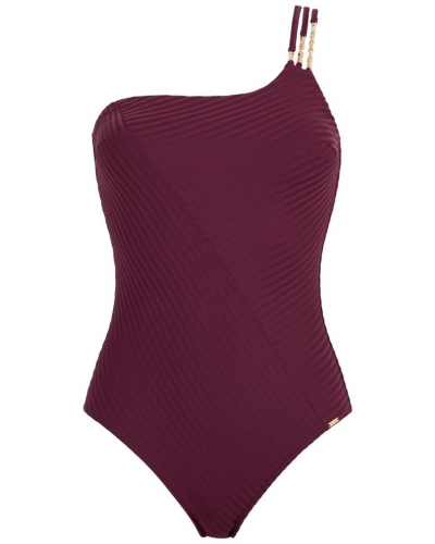 Asymmetric one-piece swimming costume Aubade Sun Pop (Açai)