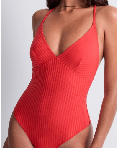 Maillot de bain une pièce souple Sun Pop (Coral)
