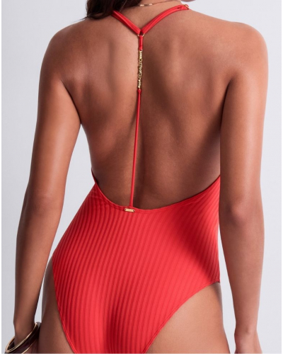 Soft one-piece swimming suit Aubade Sun Pop (Coral)