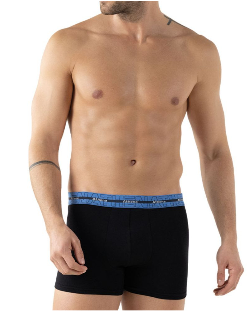 Lot de 3 boxers Athena Stretch Coton (Noir/Bleu/Marine)