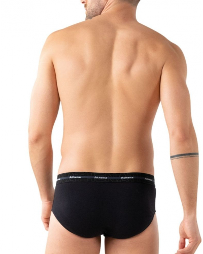 Lot de 3 slips Stretch coton Athena (Noir)