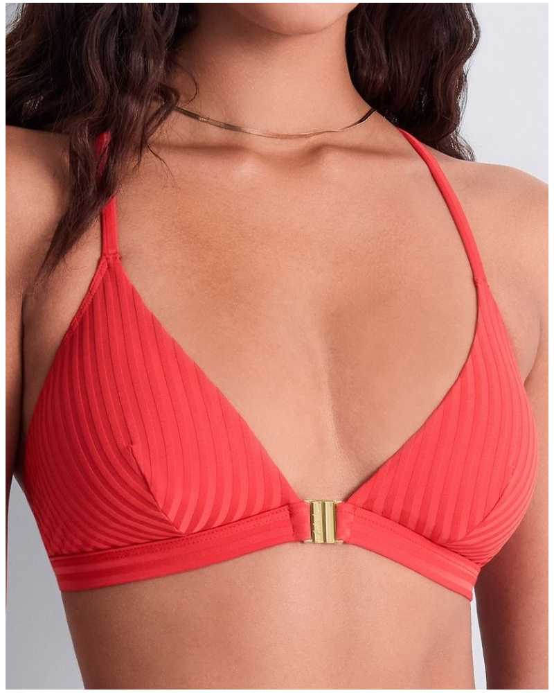 Triangle bath bra with removable cup Aubade Sun Pop (Coral)