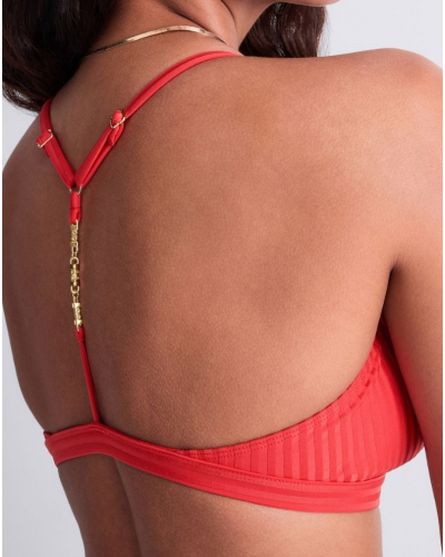 Triangle bath bra with removable cup Aubade Sun Pop (Coral)
