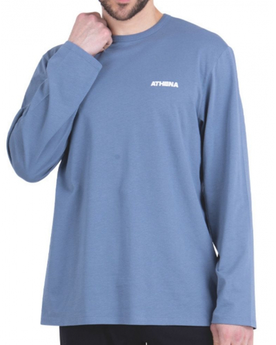 Athena Long Jersey Pajamas 100% Cotton (Mirage Blue / Black)