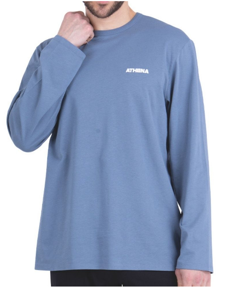 Athena Long Jersey Pajamas 100% Cotton (Mirage Blue / Black)