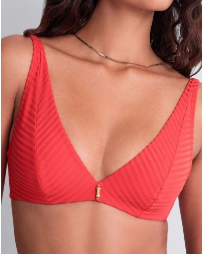 Supportive triangle bath bra Aubade Sun Pop (Coral)