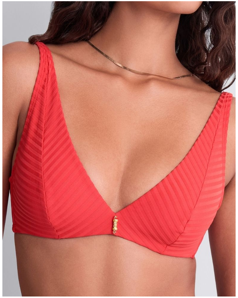 Supportive triangle bath bra Aubade Sun Pop (Coral)