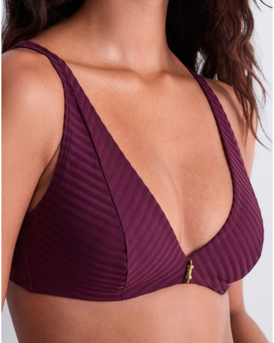 Sujetador de baño triangular envolvente Aubade Sun Pop (Açai)