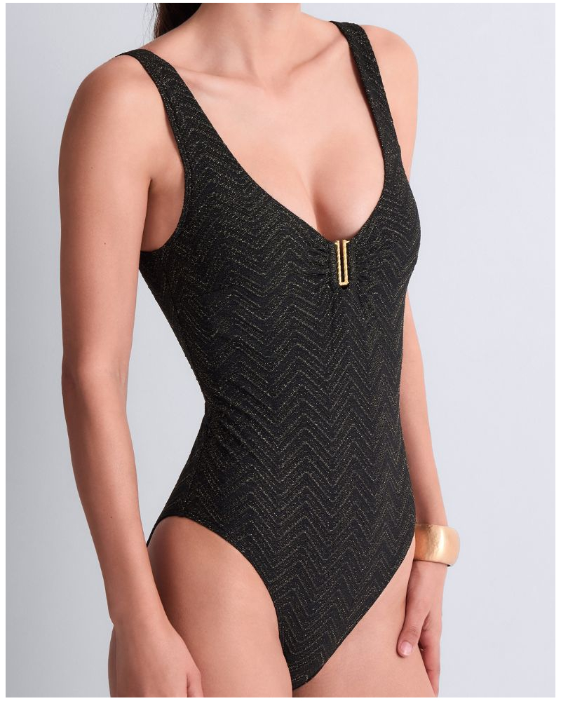 Traje de baño una pieza con aros Aubade Golden Horizon (Negro)