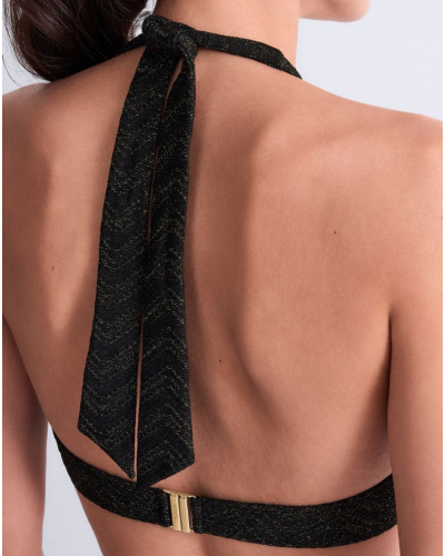 Soutien-gorge de bain triangle plunge Aubade Golden Horizon (Noir)