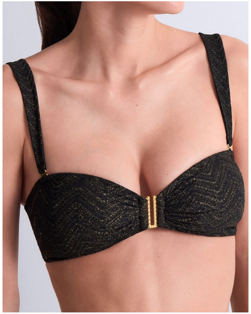 Strapless bra with removable padding Aubade Golden Horizon (Black)