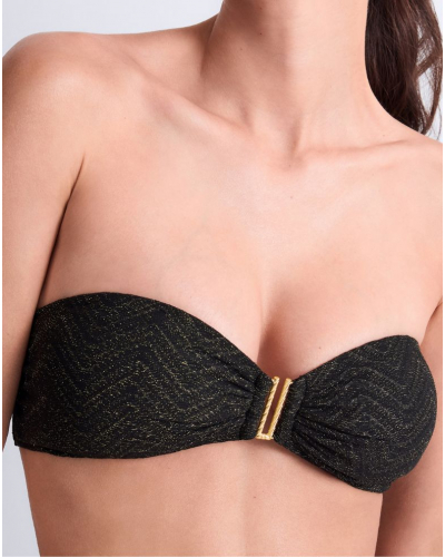 Soutien-gorge de bain bandeau coque amovibles Aubade Golden Horizon (Noir)