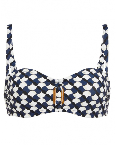 Underwired bandeau swim bra Simone Pérèle Magnetic (Imprimé Salling)