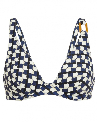 Underwired triangle swim bra Simone Pérèle Magnetic (Imprimé Salling)