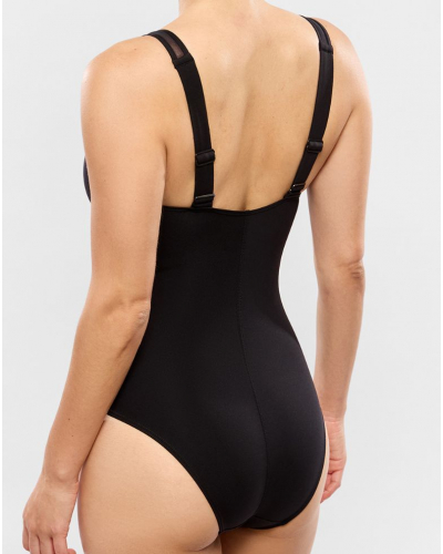 One-piece V-neck swimsuit without underwire Empreinte Palace (Black)