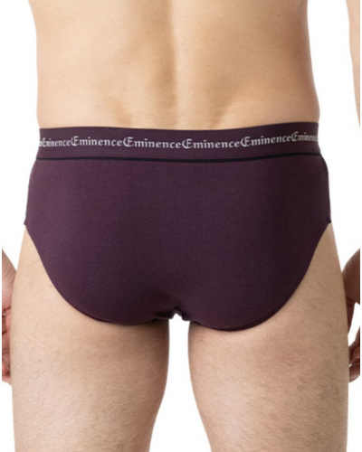 Pack of 3 stretch cotton briefs Eminence Business (Plum / Black / Anthracite)
