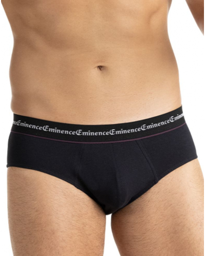 Lot de 3 slips coton stretch Eminence Business (Prune / Noir / Anthracite)