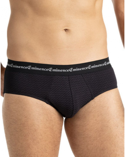 Lot de 3 slips coton stretch Eminence Business (Losanges / Impr Géométrique / Prune)