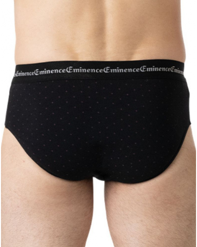 Lot de 3 slips coton stretch Eminence Business (Losanges / Impr Géométrique / Prune)