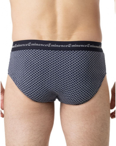 Lot de 3 slips coton stretch Eminence Business (Marine / Chevrons / Rectangles)