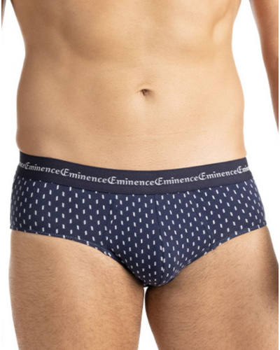 Lot de 3 slips coton stretch Eminence Business (Marine / Chevrons / Rectangles)