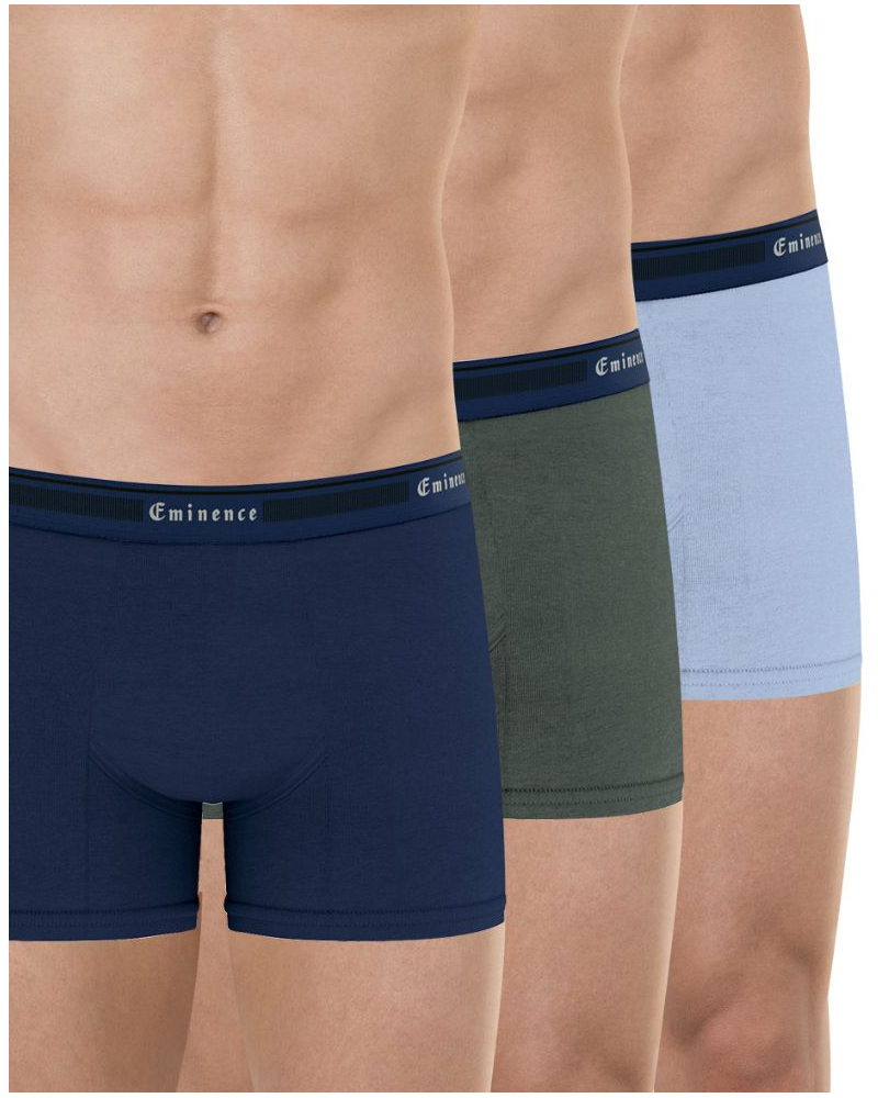 Paquete de 3 slips de algodón elástico Eminence Tailor (Azul lavanda / Verde / Azul marino)