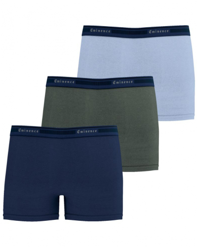 Paquete de 3 slips de algodón elástico Eminence Tailor (Azul lavanda / Verde / Azul marino)