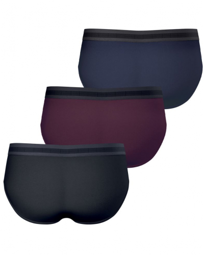 Pack of 3 stretch cotton briefs Eminence Exception (Black / Burgundy / Navy)