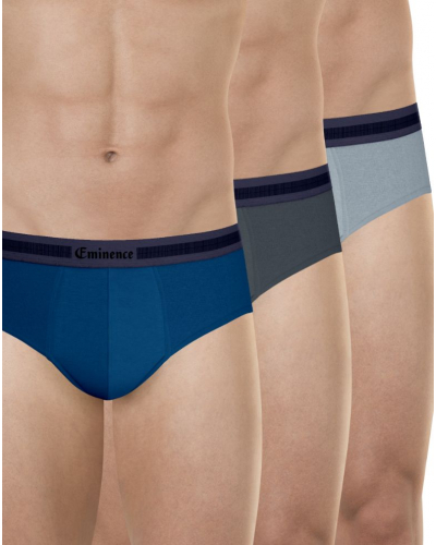 Pack of 3 stretch cotton briefs Eminence Exception (Teal / Khaki / Almond)