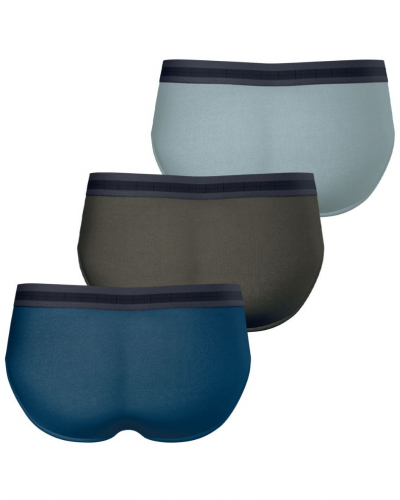 Lot de 3 slips coton stretch Eminence Exception (Bleu canard / Kaki / Amande)