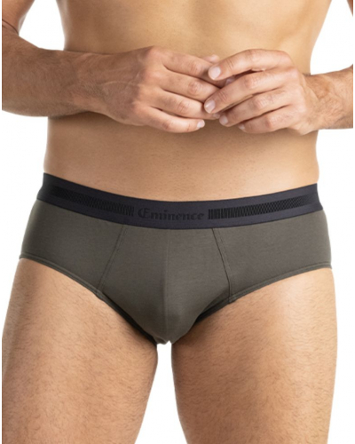 Lot de 3 slips coton stretch Eminence Exception (Bleu canard / Kaki / Amande)