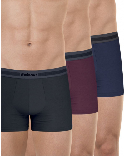 Pack of 3 stretch cotton boxers Eminence Exception (Black / Burgundy / Navy)