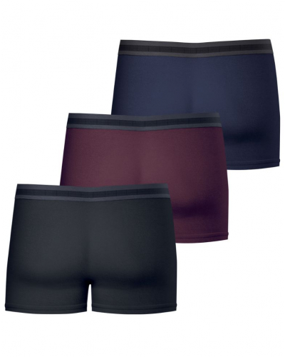 Pack of 3 stretch cotton boxers Eminence Exception (Black / Burgundy / Navy)
