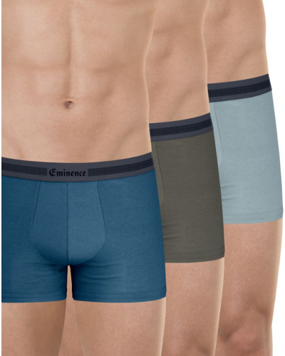 Pack of 3 stretch cotton boxers Eminence Exception (Teal / Khaki / Almond)