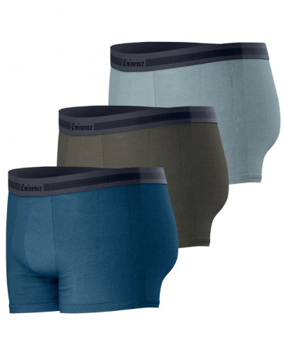 Pack of 3 stretch cotton boxers Eminence Exception (Teal / Khaki / Almond)