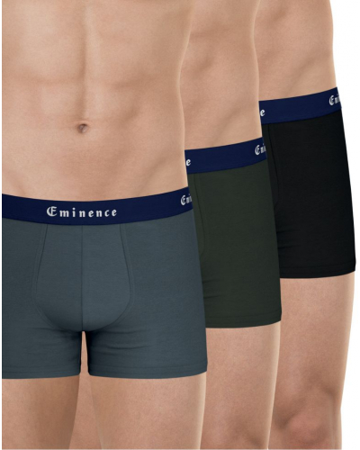 Pack of 3 Made in France Eminence Boxers (Anthracite / Khaki / Black)